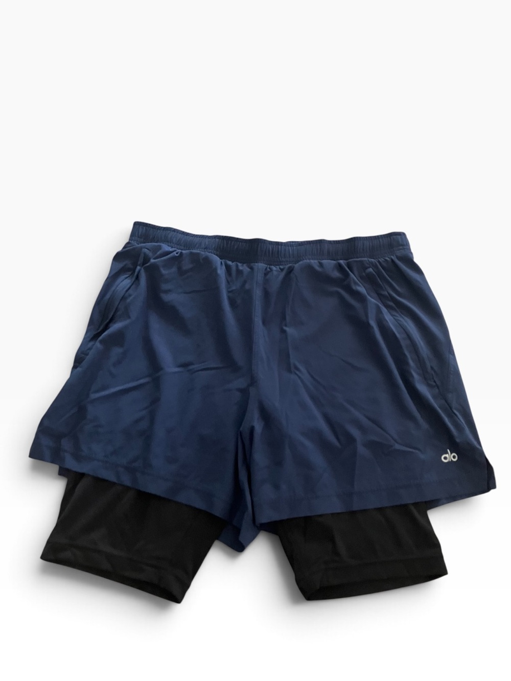 ALO Men’s Shorts Navy Black 5” 2-in-1 Revival Performance Yoga Men’s L 🔥